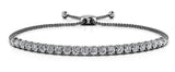 14K White Gold Diamond Bolo Bracelet-Tennis Bracelet-VIMCO DIAMOND CORP-WHITE GOLD-