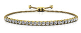 14K White Gold Diamond Bolo Bracelet-Tennis Bracelet-VIMCO DIAMOND CORP-YELLOW GOLD-