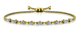 14K Yellow Gold Diamond Adjustable Bolo Bracelet