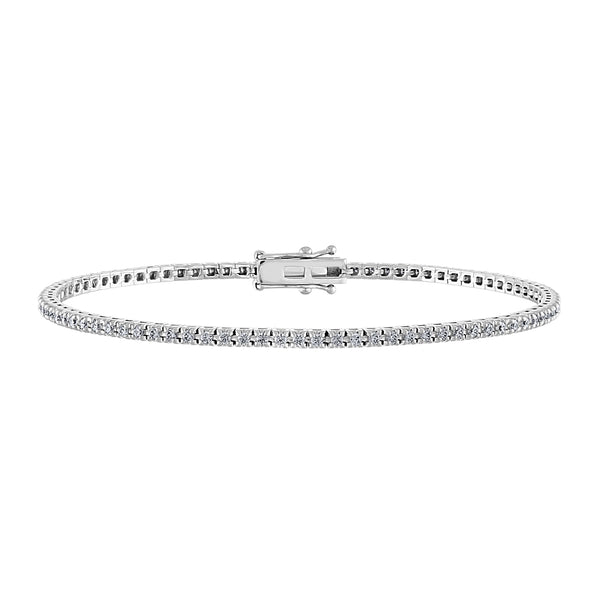 14K White Gold 1.00ct Diamond Tennis Bracelet