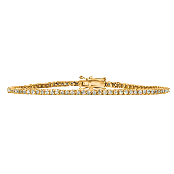 14K Yellow Gold Diamond Tennis Bracelet