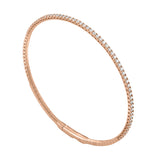 14K White Gold Diamond Flexible Bangle-Bangles-VIMCO DIAMOND CORP-ROSE GOLD-