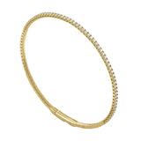 14K White Gold Diamond Flexible Bangle-Bangles-VIMCO DIAMOND CORP-YELLOW GOLD-