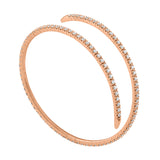 14K White Gold Diamond Wrap Around Flexible Bangle-Bangles-VIMCO DIAMOND CORP-ROSE GOLD-