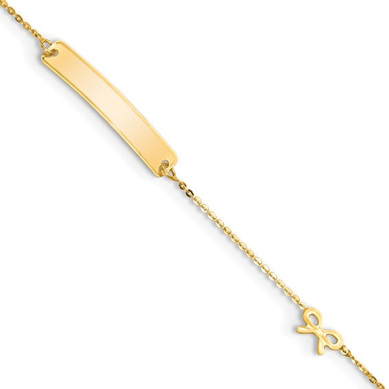 14K Yellow Gold Bow ID Baby Bracelet-baby bracelet-Maurice's Jewelers-