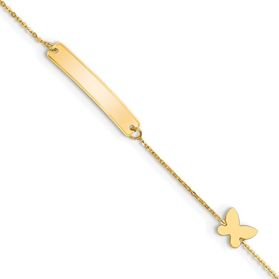 14K Yellow Gold Polished Butterfly Baby Bracelet