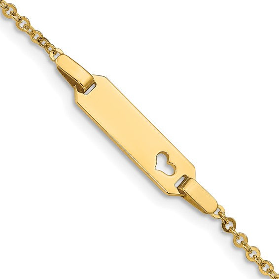 14K Yellow Gold Heart ID Baby Bracelet-baby bracelet-Maurice's Jewelers-