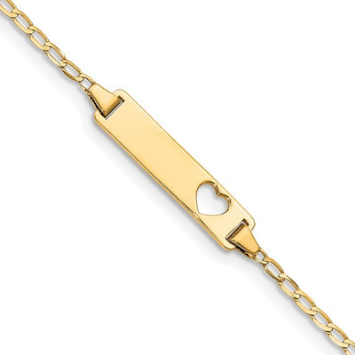 14K Yellow Gold Baby ID Bracelet with Heart Cut Out – Maurice's