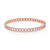 14K White Gold Diamond Curb Link Bangle-Bracelets-Maurice's Jewelers-Rose Gold-