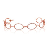14K White Gold Diamond Oval Link Bracelet-Bracelets-Maurice's Jewelers-ROSE GOLD-