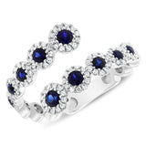 14K White Gold Diamond + Sapphire Bypass Ring-Rings-Maurice's Jewelers-WHITE GOLD-