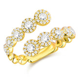 14K White Gold Diamond Halo Bypass Ring-Rings-Maurice's Jewelers-YELLOW GOLD-