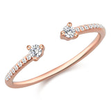 14K White Gold Diamond Open Cuff Ring-Rings-Maurice's Jewelers-ROSE GOLD-