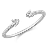 14K White Gold Diamond Open Cuff Ring-Rings-Maurice's Jewelers-WHITE GOLD-