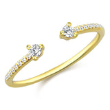 14K Yellow Gold Diamond Open Cuff Ring