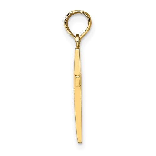 14K Yellow Gold Beveled Cross Pendant-Charms & Pendants-Maurice's Jewelers-
