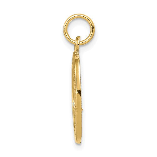 14K Yellow Gold Saint Christopher Medal Oval Pendant-Charms & Pendants-Maurice's Jewelers-