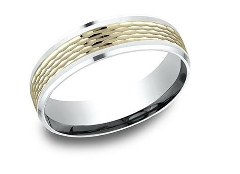 14k Two Tone Mesh & High Polish Band