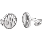 Sterling Silver 3-Letter Block Monogram Cuff Links-CUFFLINKS-stuller-