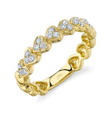 14k Yellow Gold Diamond Heart Band-Rings-Maurice's Jewelers-