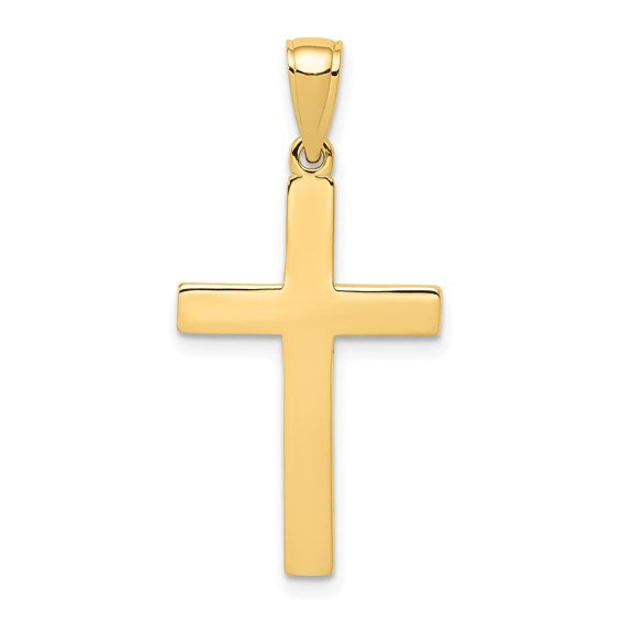 14K Yellow Gold Polished Cross Pendant-Charms & Pendants-Maurice's Jewelers-