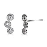 14K Diamond 3 Halo Stud Earrings-Earrings-Maurice's Jewelers-White Gold-
