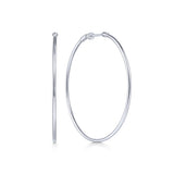 14K White Gold 50mm Plain Round Classic Hoops-EARRINGS-gabriel & co-