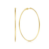 14K Yellow Gold 60mm Plain Round Classic Hoops-EARRINGS-gabriel & co-