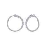 14K White Gold Diamond Large Wrap Circle Earrings-EARRINGS-gabriel & co-