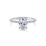 14K White Gold Diamond Oval Halo Mounting