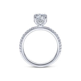 14K White Gold Diamond Oval Halo Mounting