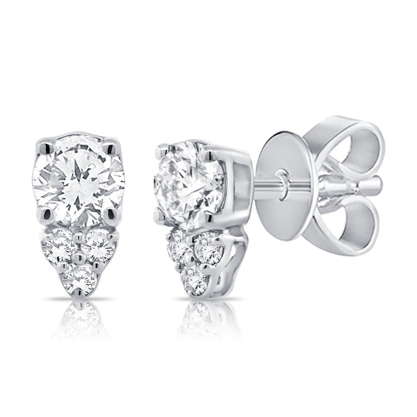 14K White Gold Diamond Teardrop Stud Earrings-EARRINGS-Maurice's Jewelers-WHITE GOLD-