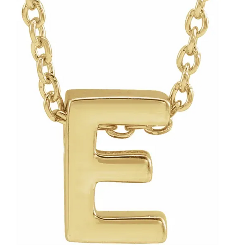 14K Yellow Plain Uppercase Initial Necklace-Necklaces-Maurice's Jewelers-
