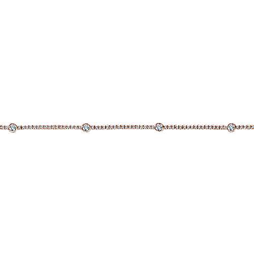 14K Rose Gold Diamond Tennis Bracelet with Bezel Set Diamonds-Tennis Bracelet-gabriel & co-