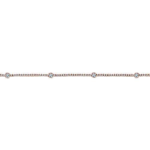 14K Rose Gold Diamond Tennis Bracelet with Bezel Set Diamonds