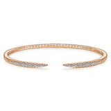 14K Yellow Gold Split Diamond Spike Bangle-Bracelets-gabriel & co-ROSE GOLD-