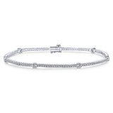 14K Rose Gold Diamond Tennis Bracelet with Bezel Set Diamonds-Tennis Bracelet-gabriel & co-WHITE GOLD-