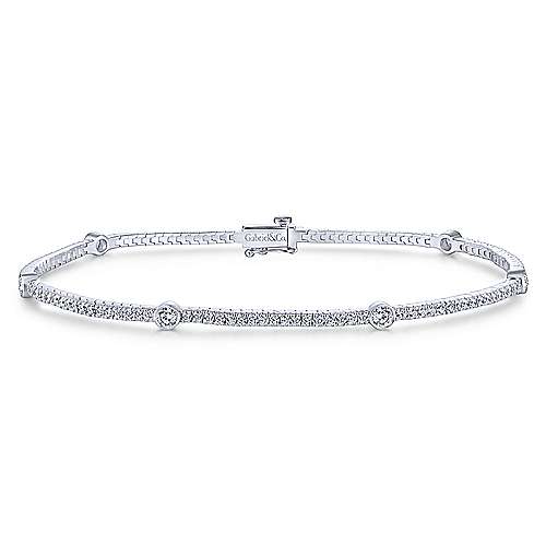 14K Rose Gold Diamond Tennis Bracelet with Bezel Set Diamonds-Tennis Bracelet-gabriel & co-WHITE GOLD-