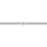 14K White Gold Diamond Tennis Bracelet with Bezel Set Diamonds