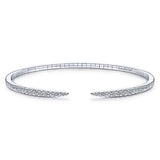 14K Yellow Gold Split Diamond Spike Bangle-Bracelets-gabriel & co-WHITE GOLD-