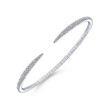 14K White Gold Split Diamond Spike Bangle-Bracelets-gabriel & co-