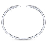 14K White Gold Split Diamond Spike Bangle-Bracelets-gabriel & co-