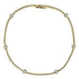 14K Rose Gold Diamond Tennis Bracelet with Bezel Set Diamonds-Tennis Bracelet-gabriel & co-YELLOW GOLD-