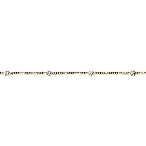 14K Yellow Gold Diamond Tennis Bracelet with Bezel Set Diamonds-Tennis Bracelet-gabriel & co-
