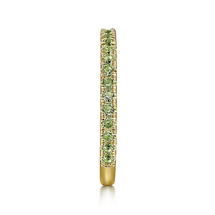 14K Yellow Gold Peridot Band