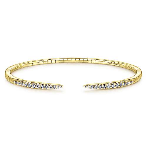 14K Rose Gold Split Diamond Spike Bangle