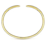14K Yellow Gold Split Diamond Spike Bangle-Bracelets-gabriel & co-