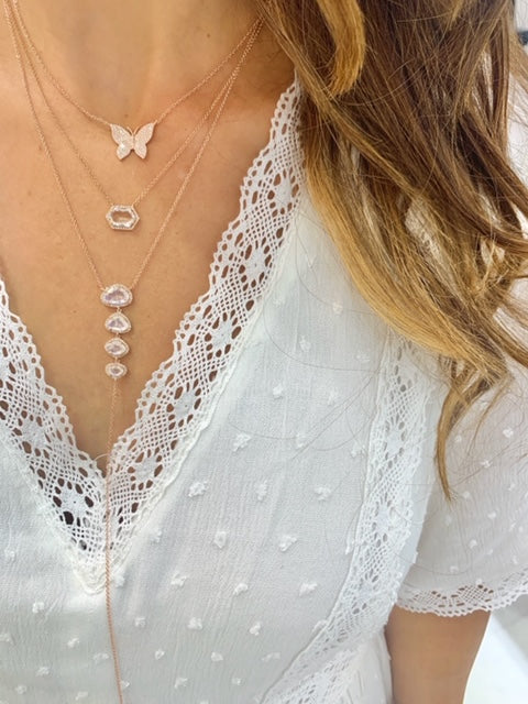 14K Rose Gold Diamond Large Butterfly Necklace-Necklaces-Maurice's Jewelers-