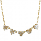 14K White Gold Diamond (5) Heart Necklace-Necklaces-Maurice's Jewelers-Yellow Gold-