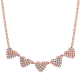 14K White Gold Diamond (5) Heart Necklace-Necklaces-Maurice's Jewelers-Rose Gold-
